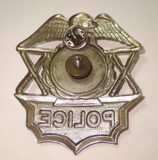 Commonwealth of Massachusetts Police Hat Badge Vintage Obsolete Billy Clubs 3