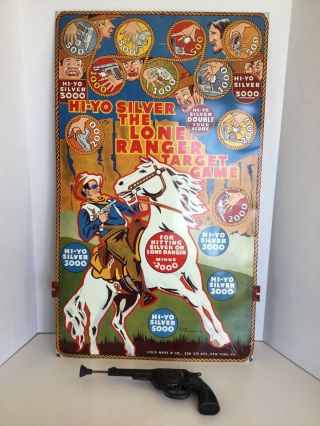 Vintage Louis Marx Co.  1938 Lone Ranger Target Game With Gun " Hi - Yo Silver "