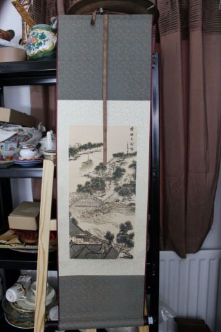 Vintage Chinese Silk Scroll Picture 102cm.  Signed