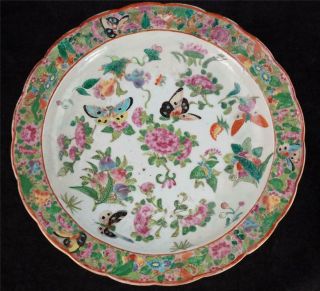 Antique 19th Century Canton Famille Rose Porcelain Charger