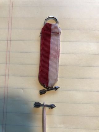 Vintage Order Of The Arrow Boy Scout Pocket Dangle Ribbon Sterling Silver,  Pin