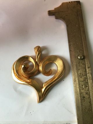 Vintage Christian Lacroix Gold Tone Heart Pendant