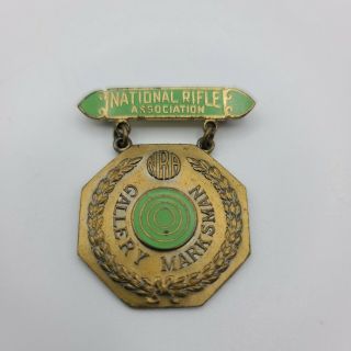 National Rifle Association Nra Gallery Marksman Medal Pin Blackinton