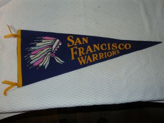 Vintage Nba San Francisco Warriors Pennant - Full Size 11 1/2 " X 29 1/4 "