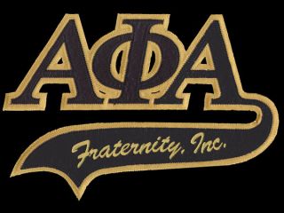 Alpha Phi Alpha 10 1/2 " Letters Swoosh Logo Patch