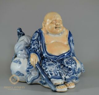 Antique Japanese Porcelain Handpainted Buddha Figure