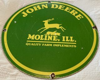 Vintage John Deere Tractor Porcelain Sign,  Service,  Gas,  Oil,  Dealership,  Farm