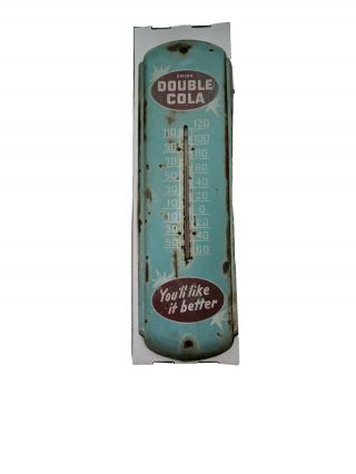 Vintage Drink Double Cola Thermometer 27”by 8”