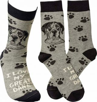 Great Dane I Love My Dog Socks