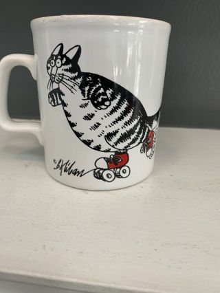 Kiln Craft B Kliban Cat With Red Sneakers Roller Skating Coffee Mug Novelty Cup