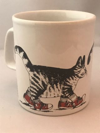 Vintage B Kliban Cat Red Sneakers Coffee Mug Cup 1979 Kiln Craft