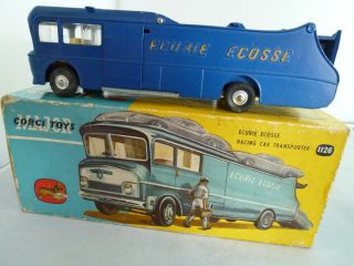 Vintage Corgi Toys 1126 Ecurie Ecosse Racing Car Transporter & Box 1966