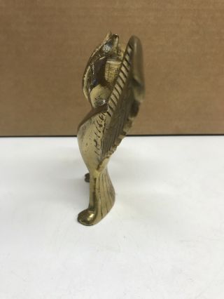 Brass sculpture statue animals Figure spread wings Owl 3