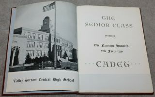 VINTAGE WWII ERA VALLEY STREAM CENTRAL HIGH SCHOOL YEARBOOK CADET 1942 2