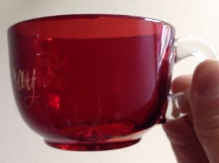 1900s PUT IN BAY,  OH,  RUBY RED FLASH PUNCH CUP,  OHIO,  VINTAGE 3