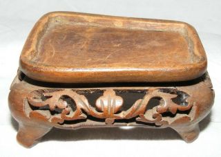 Antique Chinese Carved Wooden Stand Unusual Shape Prob For Jade
