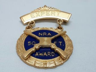 Vintage Nra Shooting Medal 50ft Expert Blackinton In