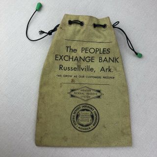 Quality A.  Rifkin Vintage Coin Bag Peoples Exchange Bank Russellville,  Arkansas 2