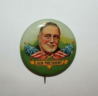 1940 Roosevelt Vs.  Willkie Fdr Campaign Button Political Pinback Pin Election