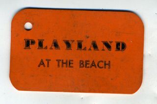1920s - 30s Celluloid Orange Tag From Playland At The Beach San Francisco Ca