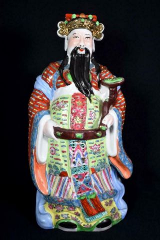 Large Vintage Chinese Porcelain Statue Daoist Immortal No 1