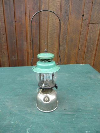Vintage Coleman Lantern Green Chrome Canada Model 242 - B Dated D 38 1938