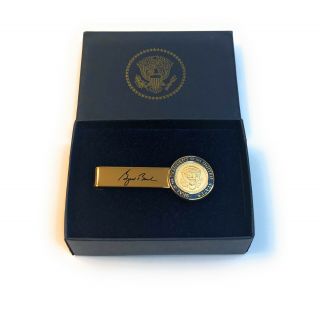 George W Bush Gold Tone Seal Of The President Of The United States Tie Bar Euc