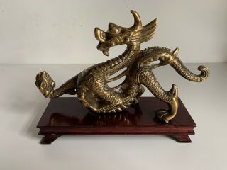 Vintage Brass Chinese Dragon Figure