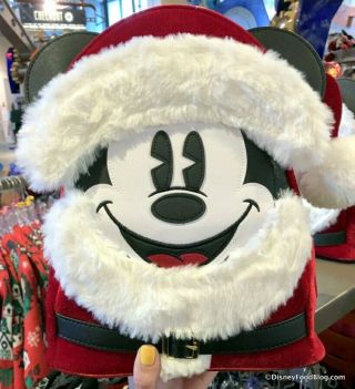 Disney Parks Loungefly Santa Mickey Mouse Holiday Christmas Backpack Nwt