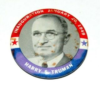 1949 Harry Truman Inauguration Campaign Pin Pinback Button Political President