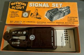 Vintage Bsa Boy Scouts Of America Official Signal Set Morse Code Trainer 1950 