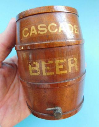 Vintage Cascade Brewery Tasmanian Blackwood Advertising Beer Barrel Trinket Box