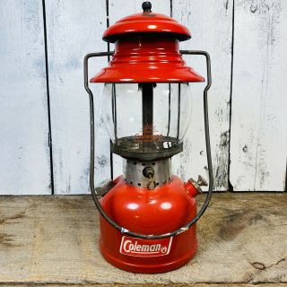 Vintage Coleman Lantern Model 200 Red Sunshine Globe 1966