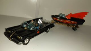 Vintage Corgi Batmobile,  Batboat And Bat - Trailer