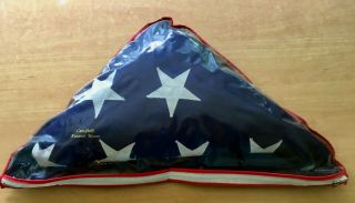 Usa American Military Funeral Casket Burial Flag With Plastic Storage Cover