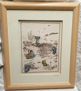 Disneys Limited Edition Classic Winnie The Pooh 5 Pin Set 1556/2500 Framed