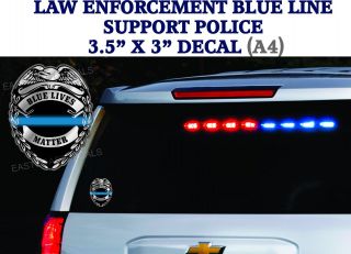 10 Decals Support Police Thin Blue Line Officers Decal Sticker Blue Lives Matter
