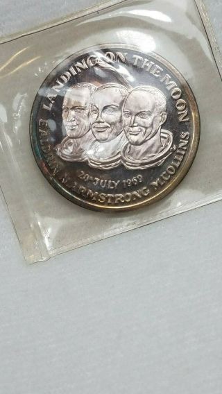 Landing On The Moon Medal 1969 Apollo 11; Aldrin,  Armstrong And Collins.  999