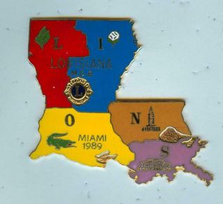 Lions Club Pins - Louisiana 1989 Prestige