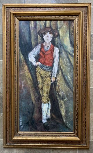 Yuliang Pan (1895 – 1977) French - Chinese Artist Oil Painting Signed