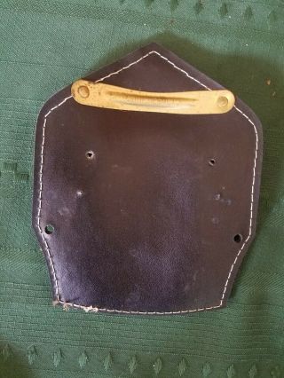 Vintage Fireman Helmet Leather Front Shield Emblem Wind Gap Fire Co.  35 PA 2