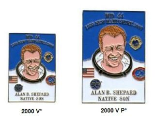 Lions Club Pins - Hampshire 2001 Variation Set Alan Shepard Astronaut