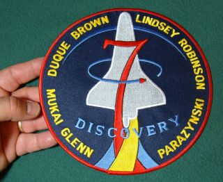 Huge Embroidered Patch Space Shuttle Discovery 7 Sts - 95 Nasa Astronaut Glenn