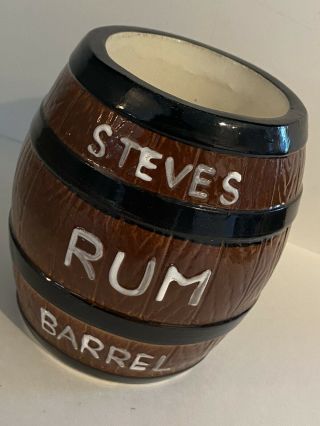 Vintage Steve Crane Steves Rum Barrel Cocktail Lounge Tiki Mug A5636