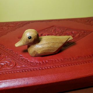Vintage Miniature Hand Carved Wooden Duck Dollhouse