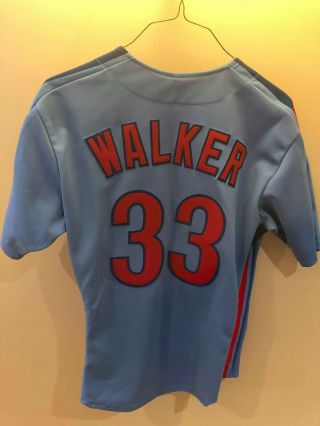 Larry Walker Sand Knit Montreal Expos Vintage Mlb Baseball Jersey 42 Authentic