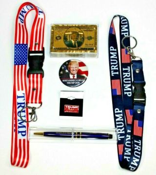 Maga President Trump 2020 Keep America Great Gift Playing Cards Lanyard Pen Pin