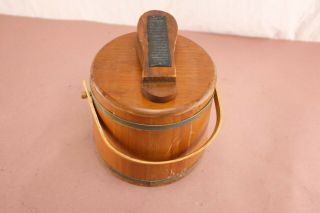 Vintage Fraternity Or Sorority Wooden Pail Bucket With Lid