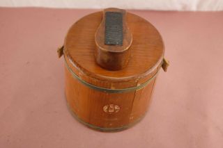 Vintage Fraternity Or Sorority Wooden Pail Bucket With Lid 2
