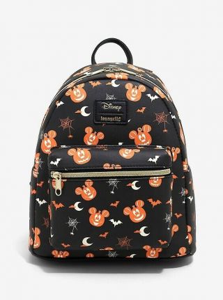 Loungefly Disney Mickey Mouse Halloween Pumpkins Mini Backpack Exclusive Nwt